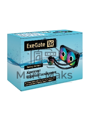 Система водяного охлаждения ExeGate BlackWater-240V3.PWM.ARGB черный, 120 мм, алюминий/медь, 1800 об/мин, 37 дБ, 4 pin, 150 Вт