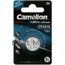 Элемент питания литиевый Camelion CR CR2016 BL-1 (блист.1шт)