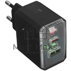 Сетевое зарядное устройство BOROFONE (6941991110641) 1USB+1Type-C 3.0A QC3.0 PD 30W, черный