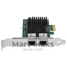 Сетевая карта ORIENT XWT-INT82L2PE PCI-Ex1 v1.0a 2xRJ45 Gigabit Ethernet, Intel 82571GB chipset, 1 Гбит/с, 2 планки крепления в комплекте (31282)