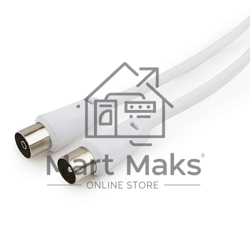 Кабель телевизионный Cablexpert, CCV-515-W-5M, Coaxial M/F, белый, 5м