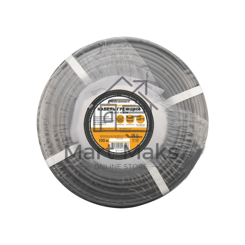 Кабель греющий саморегулирующийся неэкранированный SRL16-2 (16 Вт/1 м), 100 м PROconnect