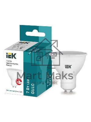 Лампа cветодиодная Iek LLE-PAR16-7-230-40-GU10 ECO PAR16 софит 7Вт 230В 4000К GU10 IEK