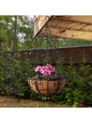 Кашпо подвесное с декором, с кокосовой корзиной, диаметр 25 см Palisad