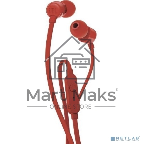 Наушники-гарнитура JBL T110 красный