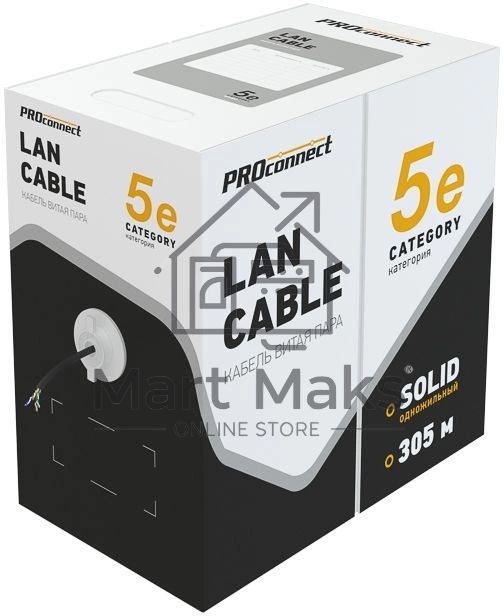 Кабель витая пара PROconnect UTP 4PR 24AWG, CAT5e наружный (OUTDOOR) (бухта 305 м)