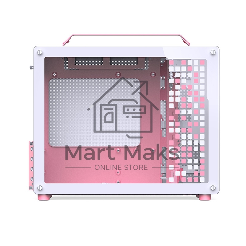 Корпус без блока питания Case JONSBO Z20, Mini-Tower, TG, no fan, 1xUSB-A 3.2 + 1xUSB-C 3.2, mATX, mITX Pink/White