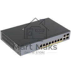 Коммутатор Zyxel GS1350-12HP, 10xGE (8xPoE+), 2xSFP, бюджет PoE 130 Вт, дальность передачи питания до 250 м, автоперезагрузка PoE-портов, повышенная защита от перенапряжений и электростатических разрядов