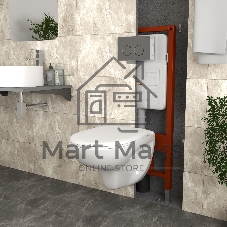 Комплект BAU 6 в 1: инсталляция BAU PRO для подвесного унитаза, унитаз подвесной безободковый Bau Novo, быстросъемное сиденье микролифт, клавиша BAU, серый металлик