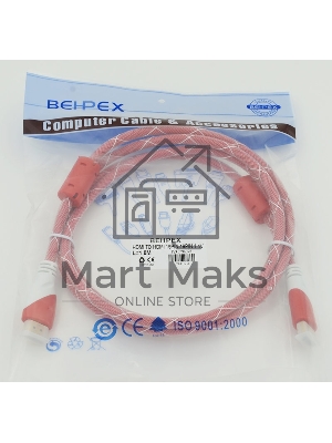 Кабель HDMI Ver.1.4 Red jack HDMI19 (m)/HDMI19 (m) 1.8м феррит.кольца позолоченные контакты