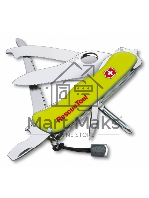 Нож перочинный Victorinox RescueTool One Hand (0.8623.MWN) 111мм 12функций салатовый карт.коробка