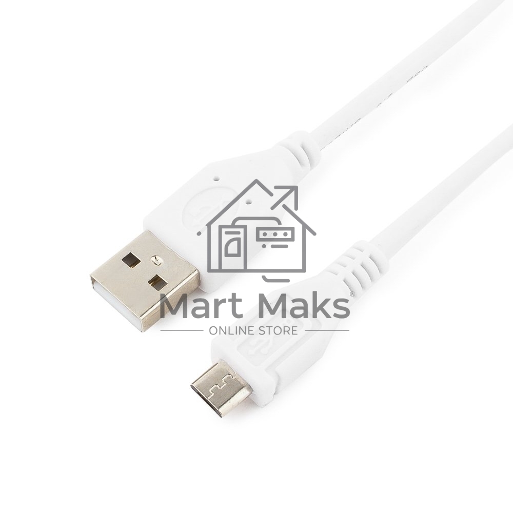Кабель USB 2.0 Pro Cablexpert CCP-mUSB2-AMBM-W-1M, AM/microBM 5P, 1м, экран, белый, пакет