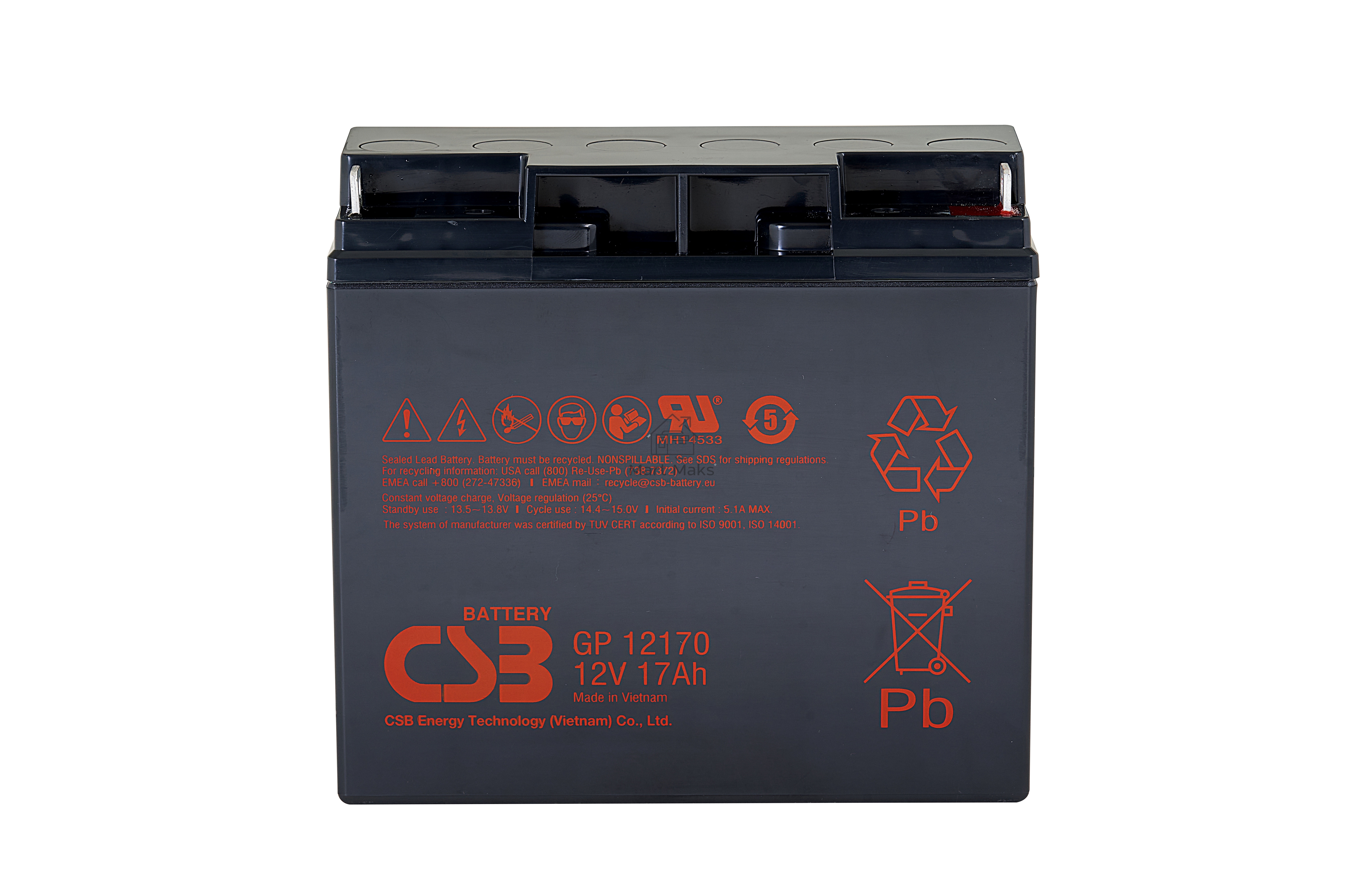 Батарея CSB GP 12170 (12V 17Ah) клеммы B3
