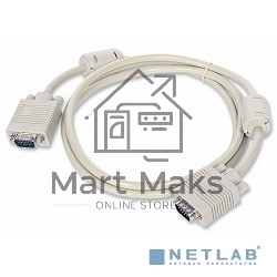Кабель Gembird CC-PPVGAX-6, Кабель удлинитель VGA Premium,1.8м,15M/15F,тройн. экран,феррит. кольца,пакет