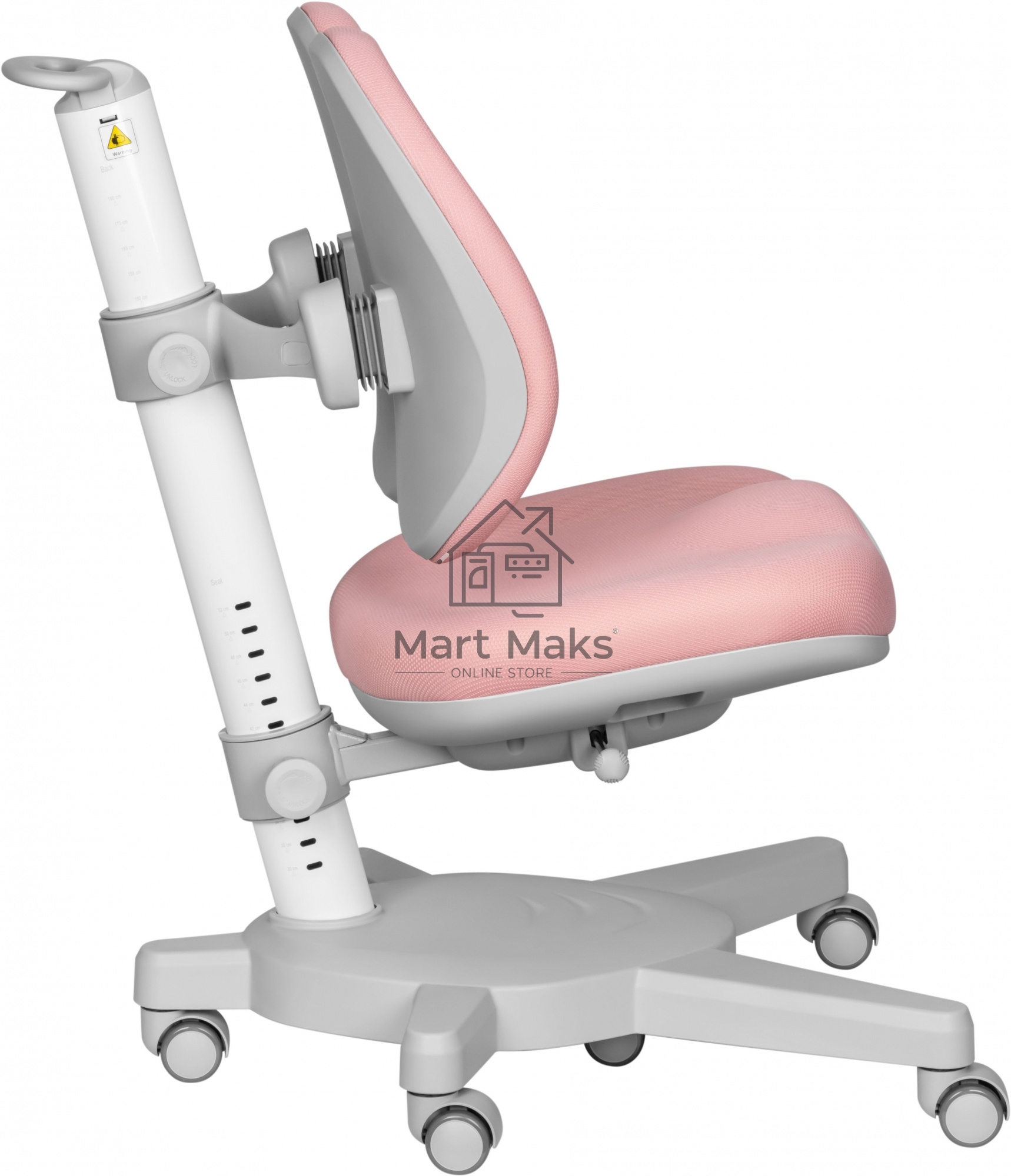 Кресло детское Cactus CS-CHR-3604PK розовый крестов. пластик серый