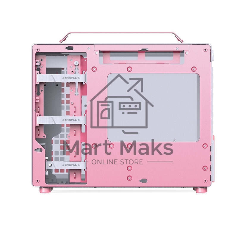 Корпус без блока питания Case JONSBO Z20, Mini-Tower, TG, no fan, 1xUSB-A 3.2 + 1xUSB-C 3.2, mATX, mITX Pink/White