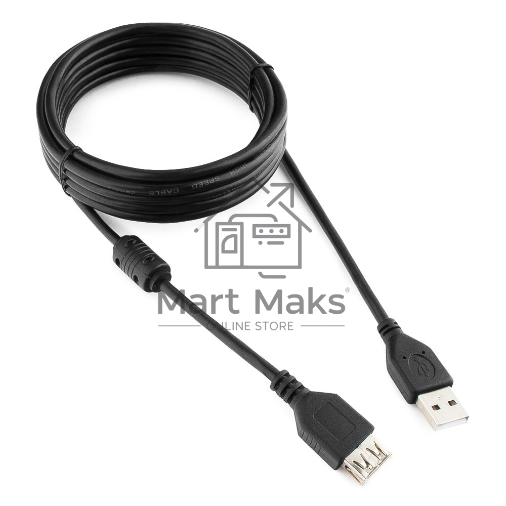 Кабель Gembird PRO CCF-USB2-AMAF-10 USB 2.0 3.0м AM/AF позол.конт., фер.кол., пакет