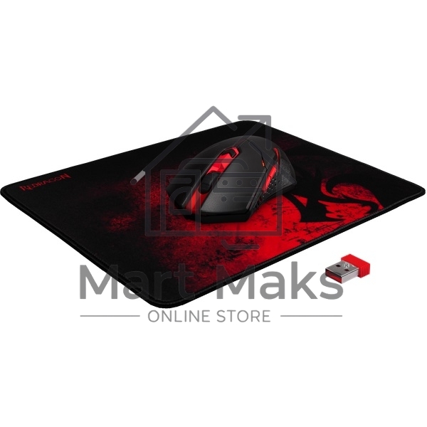 Мышь беспроводная + коврик Defender Redragon M601WL-BA черный, 2400 dpi, радиоканал, USB, кнопки - 6