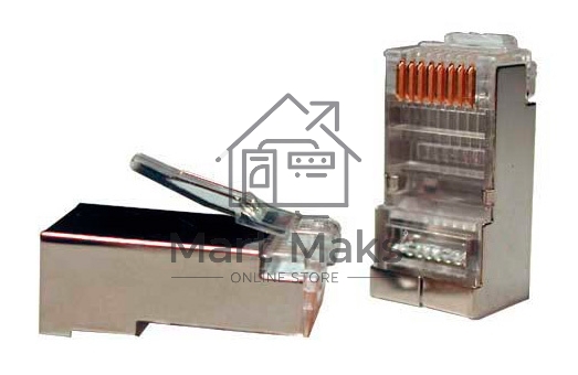 Разъемы Hyperline PLUG-8P8C-U-C5-SH-100 Разъем RJ-45(8P8C) под витую пару, категория 5e (50 µ