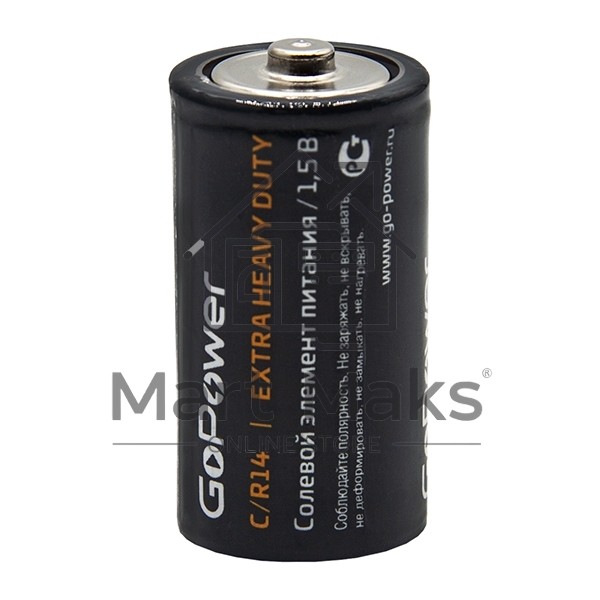 Батарейка GoPower R14 C Shrink 2 Heavy Duty 1.5V (2/24/288)