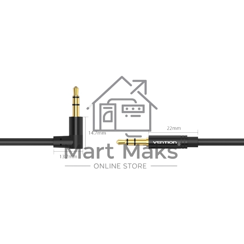 Кабель Vention аудио Jack 3,5 mm M/Jack 3,5 mm M угол 90 - 0.5м черный Кабель Vention аудио Jack 3,5 mm M/Jack 3,5 mm M угол 90 - 0.5м черный