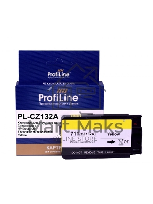 Картридж струйный ProfiLine PL-CZ132A №711 для принтеров HP DESIGNJET T120/T520 Yellow