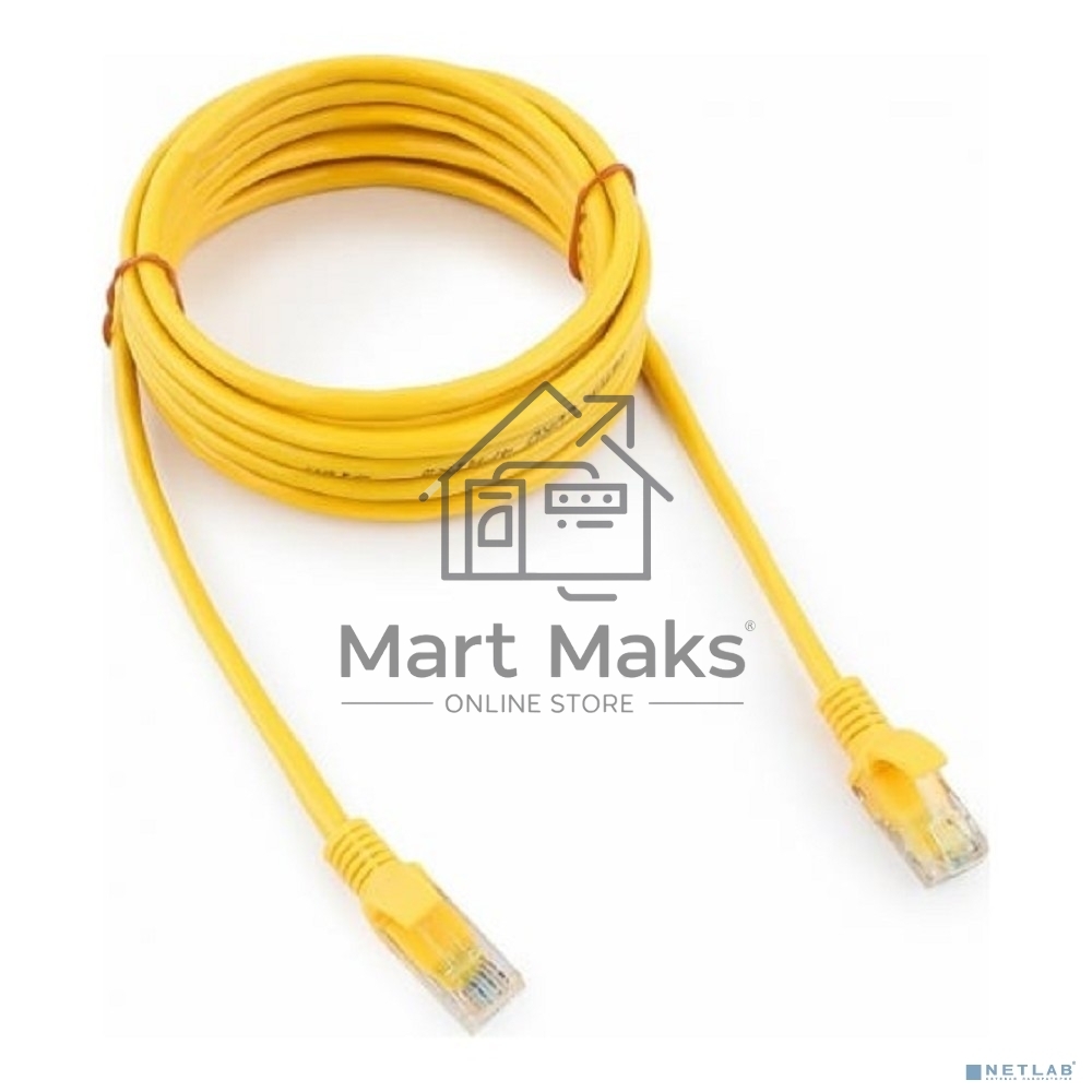 Патч-корд UTP Cablexpert кат.5e, 3м, литой, многожильный (желтый)
