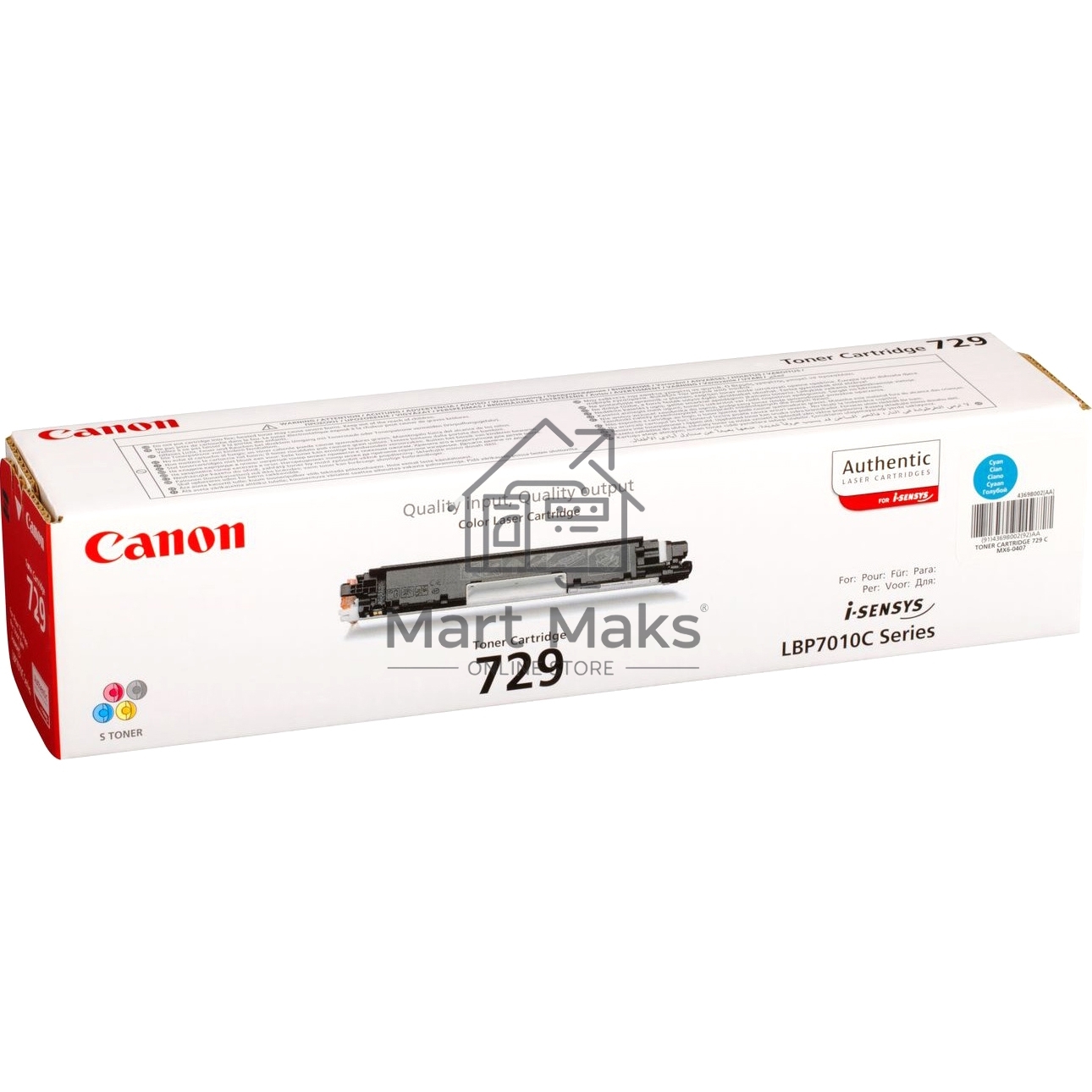 Картридж лазерный Canon Cartridge 729C (4369B002) голубой (1000 стр.) для Canon i-Sensys LBP-7010C/7018C