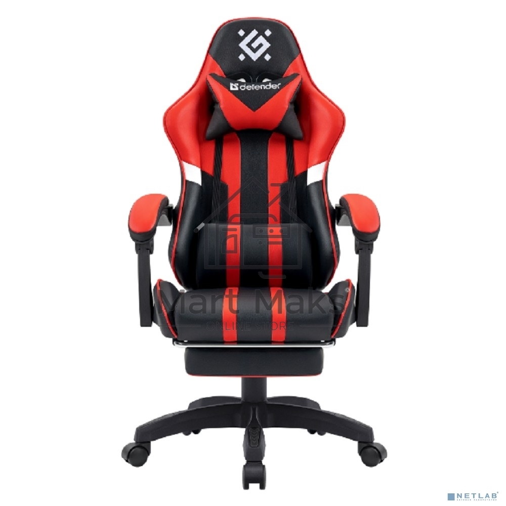 Кресло игровое Defender Colran черный/красный, класс 4, PU, подножка