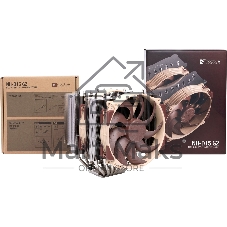 Кулер для процессора/ CPU Cooler Noctua NH-D15 G2 (228W, 4-pin PWM, 168mm, Al/Cu, 8x6mm, 2x140mm, 91.5CFM, 24.8dBA, 1500RPM, S: 1851/1700/1200/115X, AM5/AM4, Beige/Brown)
