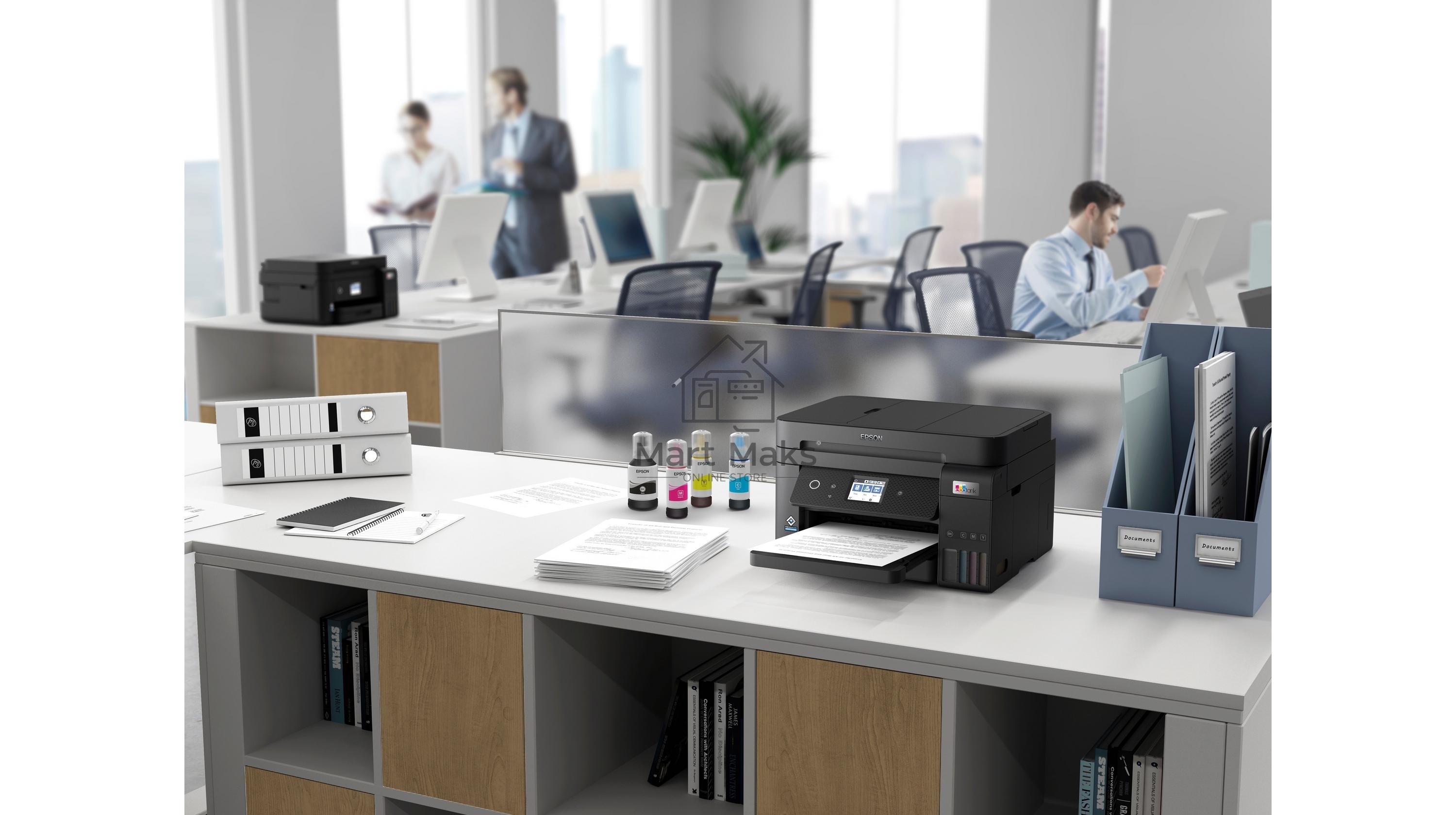 МФУ струйное Epson L6290, А4, цветной, печ. до 15/8.5 стр/мин., 4800x1200 dpi (печ.), 1200 x 2400 dpi (скан.), Wi-Fi, Ethernet, USB