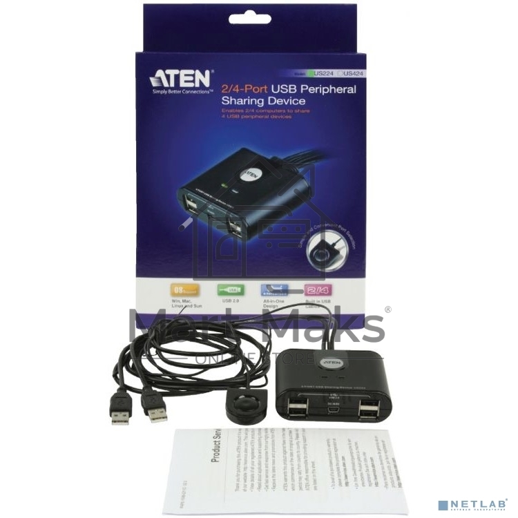 Переключатель периферийного устройства USB2 US224-AT ATEN