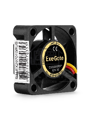Вентилятор для корпуса ExeGate EX03010B3P черный, 30 мм, 10500 об/мин, 29 дБ, 3 pin