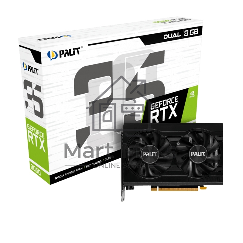 Видеокарта Palit RTX3050 DUAL 8G V1 (NE63050018P1-1070D V1) RTL