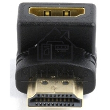 Переходник Cablexpert HDMI-HDMI 19F/19M, угловойсоединитель 90 градусов, золотые разъемы (A-HDMI90-FML)