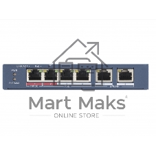 Коммутатор Hikvision DS-3E0106HP-E, 4×100 Мбит/с PoE + 2×100 Мбит/с, неуправляемый