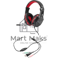 Гарнитура Oklick HS-L335G чёрный, проводная, USB-C/3.5 мм