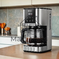 Кофеварка капельная Kitfort КТ-7222 1000Вт нержавеющая сталь/черный