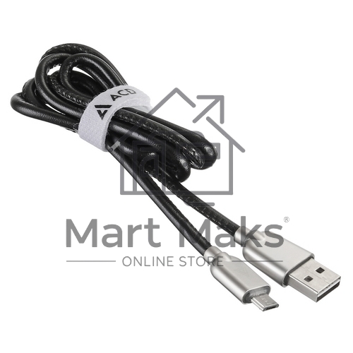 Кабель USB ACD-Allure MicroUSB ~ USB-A Кожа, 1м, черный (ACD-U926-M1B)