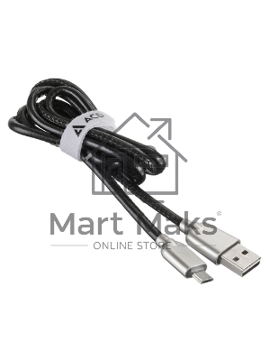 Кабель USB ACD-Allure MicroUSB ~ USB-A Кожа, 1м, черный (ACD-U926-M1B)