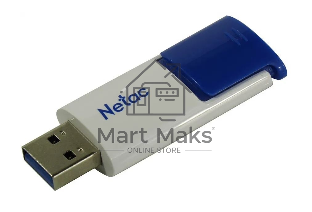 Флешка USB R/W R/W Netac U182 Blue 256Gb <NT03U182N-256G-30BL>, USB3.0, сдвижной корпус, пластиковая бело-синяя