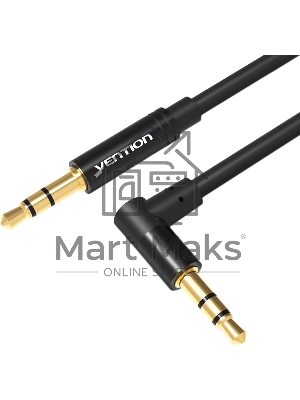 Кабель Vention аудио Jack 3,5 мм M/Jack 3,5 мм M угол 90 - 1м черный Кабель Vention аудио Jack 3,5 мм M/Jack 3,5 мм M угол 90 - 1м черный