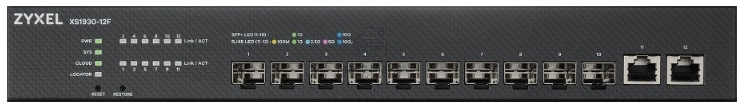 Гибридный мультигигабитный Smart L2+ коммутатор Zyxel NebulaFlex XS1930-12F, rack 19