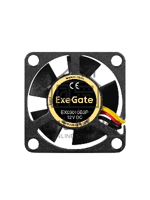 Вентилятор для корпуса ExeGate EX03010B3P черный, 30 мм, 10500 об/мин, 29 дБ, 3 pin
