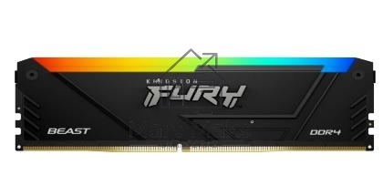 Оперативная память Kingston Fury Beast, DDR4, 32GB (1x32GB), 3600MHz, CL18, DIMM, с радиатором, RGB, черный