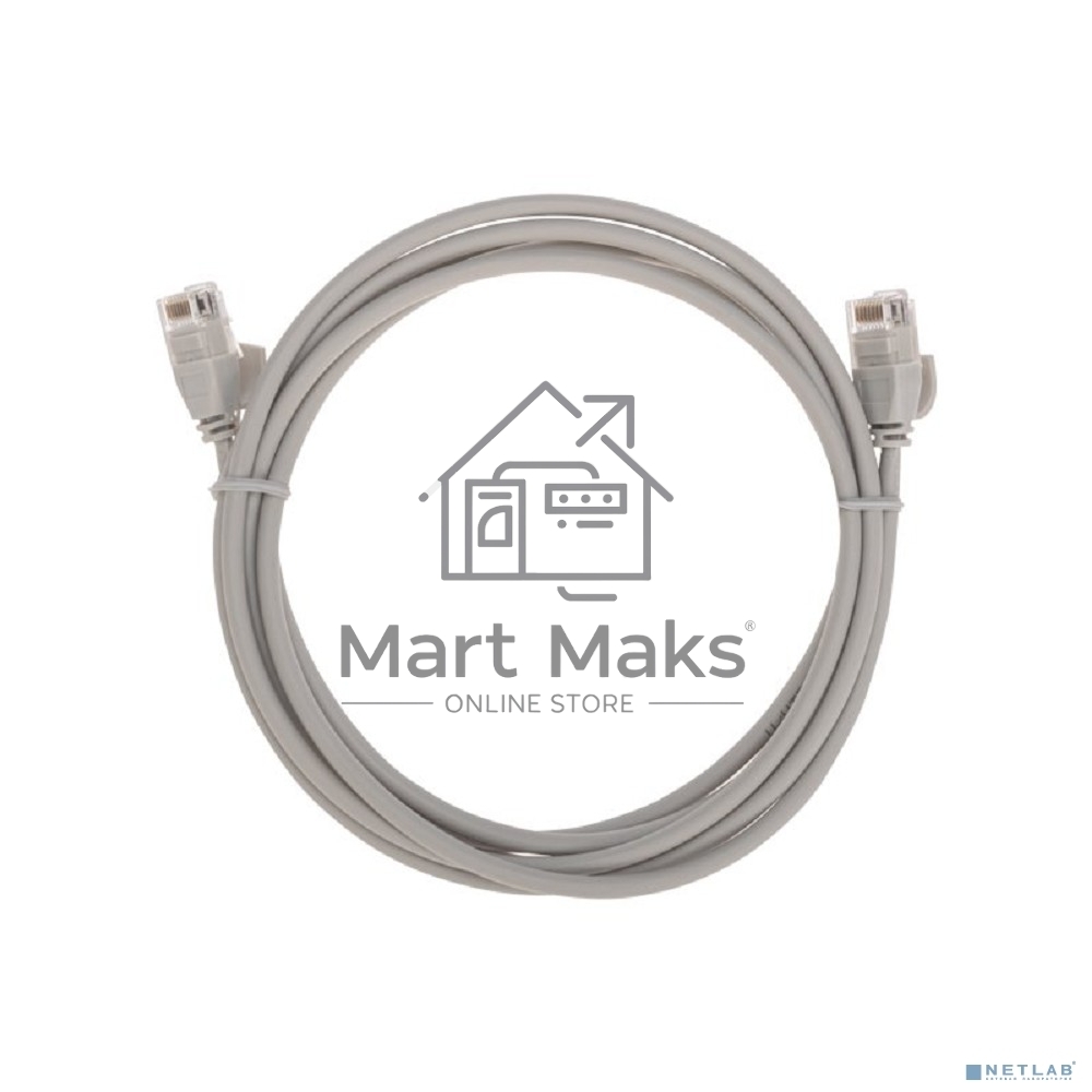 Патч-корд U/UTP Rexant кат.6A (10G), RJ45-RJ45, неэкранированный, 28AWG, LSZH, серый, 2 м