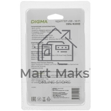 Сетевой адаптер WiFi Digma DWA-N300E N300 USB 2.0 (ант.внеш.съем) 1ант. (упак.:1шт)