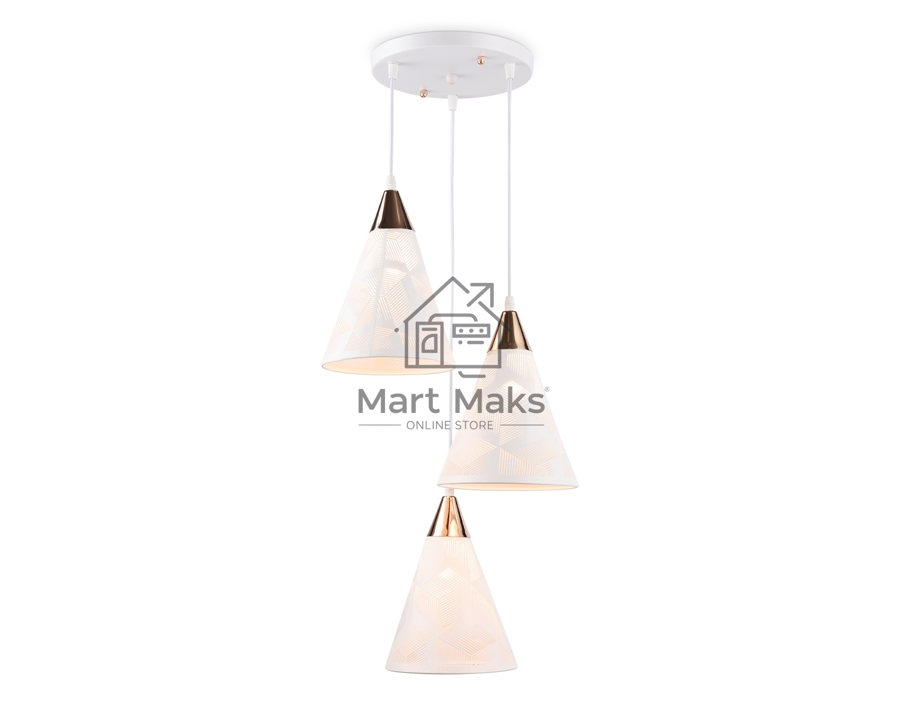 Светильник Ambrella light TR8433/3 WH/FGD белый/золото E27/3 max 40W D360*800