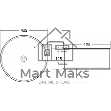 Раковина чаша накладная круглая BAU Dream stripes D43.5, белая