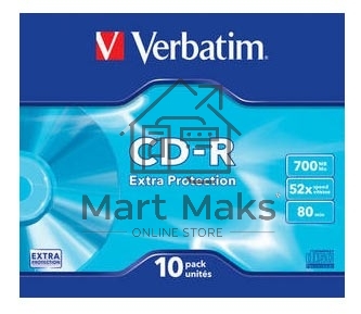 Диск CD-R Verbatim 700Mb 52x Slim case (10шт) (43415)